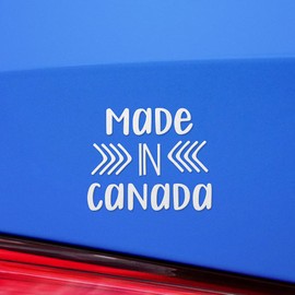Made in Canada (White) (Set of 2) Premium Waterproof Vinyl Decal Stickers for Laptop Phone Accessory Helmet Car Window Mug Tuber Cup Door Wall Decoration - ANGsticc87896WH