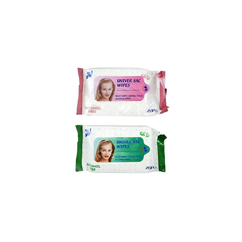Pack of 2 Silky Soft Personal Cleansing Wipes - Alcohol
