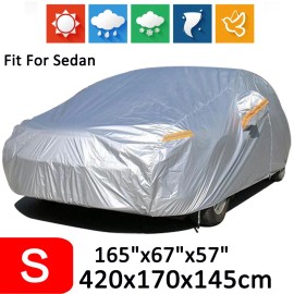 NEVERLAND Full Sedan Car Cover Waterproof All Weather Dust Sun Rain Snow Protect