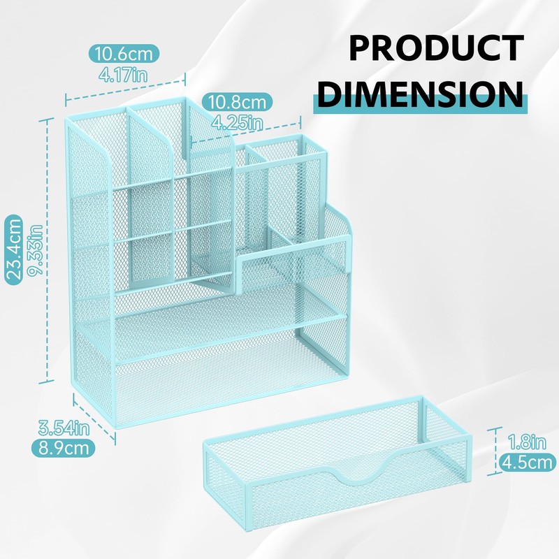 SUPEASY Pen Holder with Drawer, Desk Organiser and Accessories for