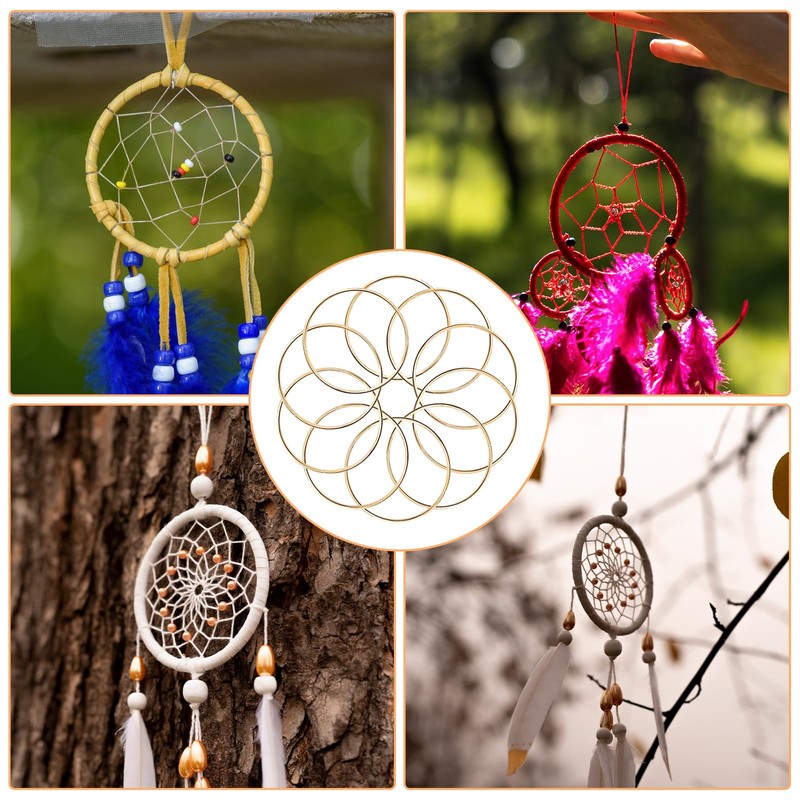 KALIONE 20 Pcs 2 Inch Metal Rings for Craft Gold