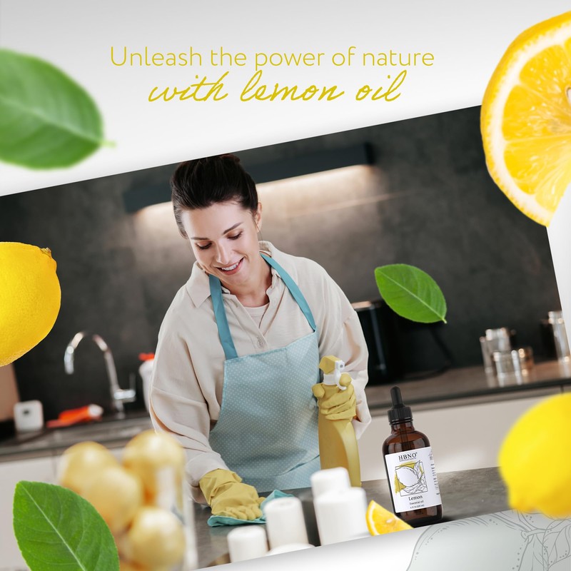HBNO California Bottled Lemon Essential Oil 4 fl oz (120ml)