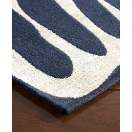 TOWN & COUNTRY LUXE Livie Matisse Cutout Everwash® Washable Multi-Use Decorative Rug, Kitchen Runner Rug, Low-Profile Door Mat, Bedroom Rug and Dorm Room Rug with Non-Slip Backing, Navy Blue, 24"x72"