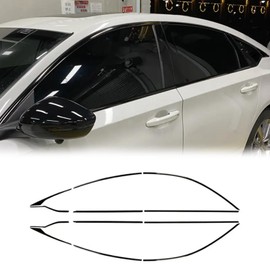 Fancemot Stainless Steel Paint Black Window Frame Strip Trim Compatible with 10th Gen Honda Accord 2018-2022, Windows Belt Moldings Window Belt Weatherstrip for Honda Accord Accessories (2018-2022)