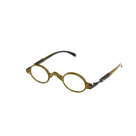 Hot Optix Unisex Retro Oval Plastic/Metal Reading Glasses Olive/Gunmetal Green 1.5