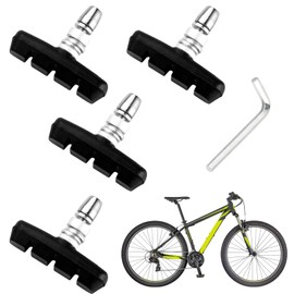 2 Pairs of V-Brake Brake Pads, Bicycle Brake Shoes 70 mm, Rim Brake Pads Brake Rubber, Front & Rear Bicycle Brake Shoes, Brake Rubber Set (Black)