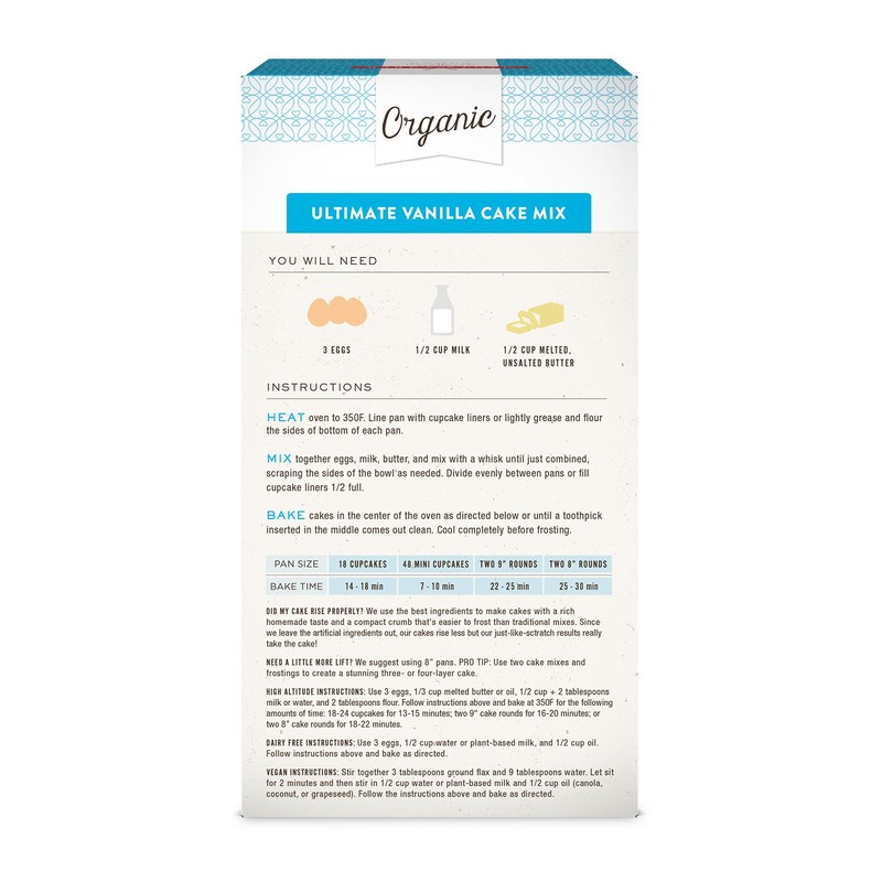 Miss Jones Baking Organic Yellow Cake and Cupcake Mix, Non-GMO,