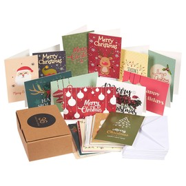 36 Pack Assorted Merry Christmas Greeting Cards with Envelopes, 36 Holiday Designs (4x6 In)