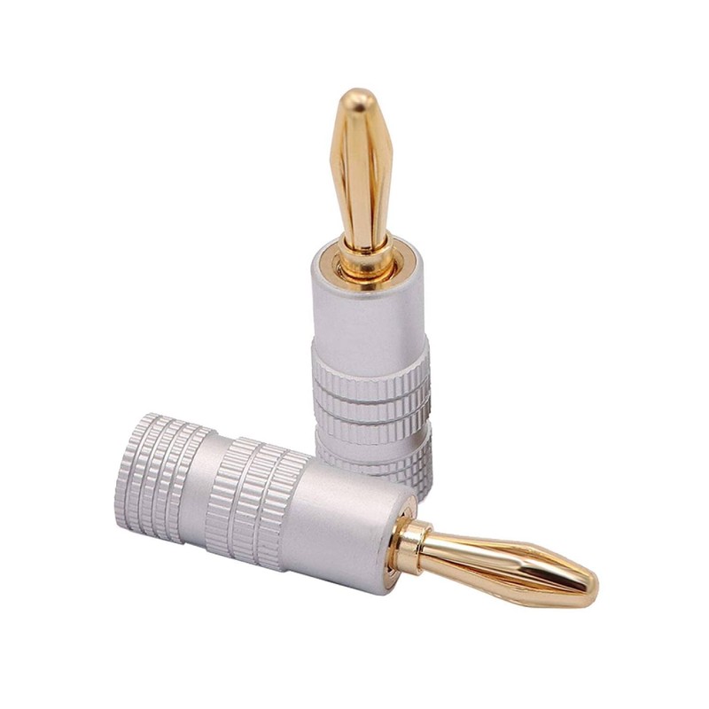 4 x Banana Plug Speakers 1 Pair - 24K Gold-Plated
