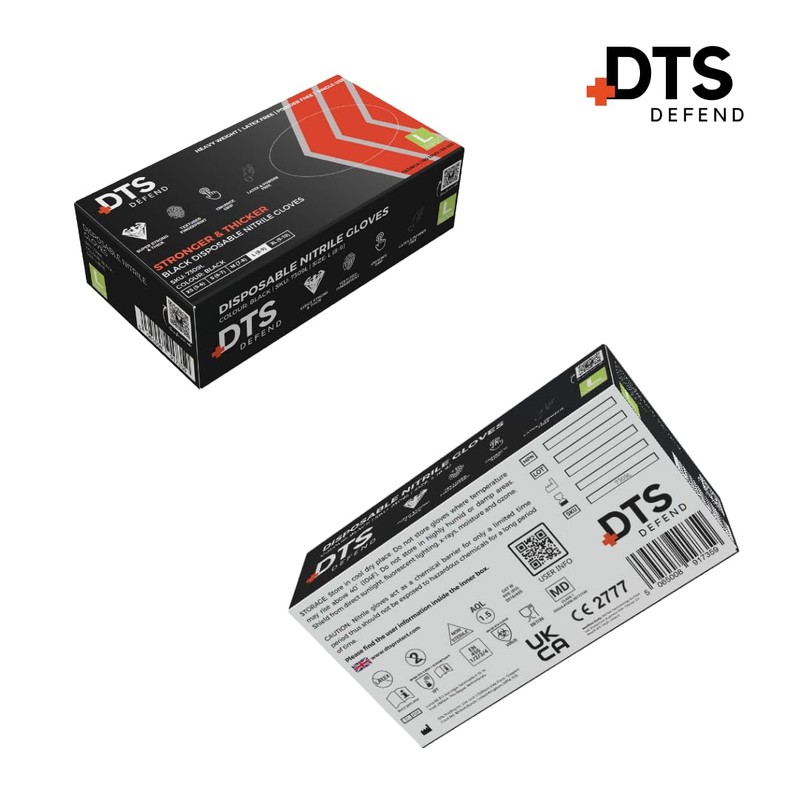 DTS Defend Nitrile Gloves - Disposable Gloves Box of 100