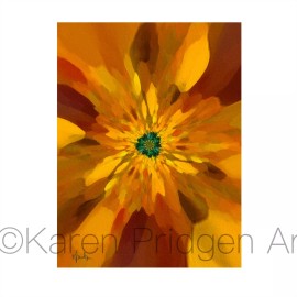 ACEO ATC Signed Print “The Heart III” Flower Floral Abstract Art Trading Card