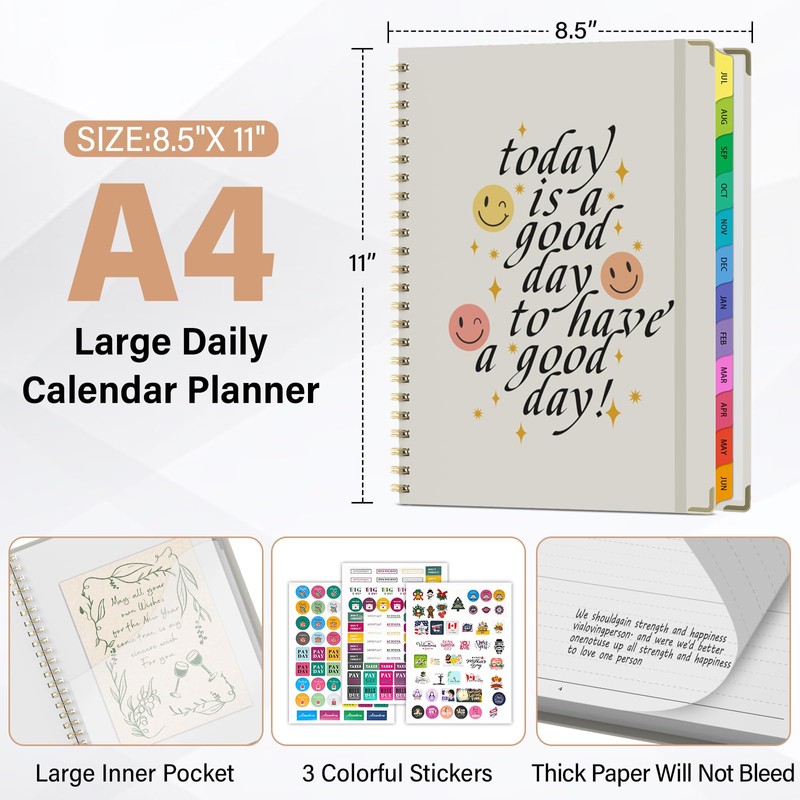 Planner 2026-2027, A4 Hardcover Weekly and Monthly Calendar Planner from