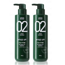 Amos Green Tea Realistic Refreshing Type Shampoo for Oily Hair 500g 2 Pieces Scalp Trouble Sebum Waste Care / 아모스 녹차실감 산뜻한 타입 지성 모발용 샴푸 500g 2개 두피트러블 피지 노폐물케어