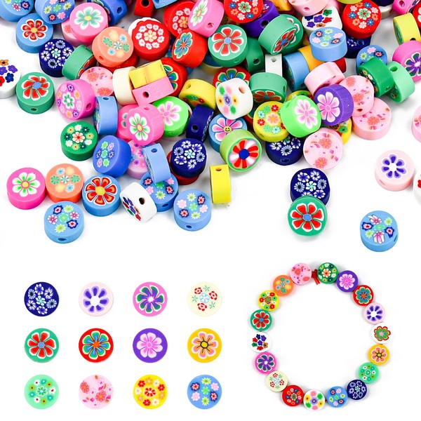 LYTIVAGEN Pack of 200 Pot Flower Beads for Threading Flowers