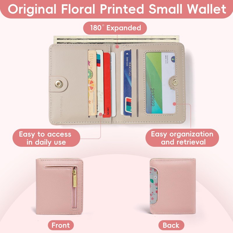 Small Wallet Women RFID Blocking Bifold Leather Wallets for Women