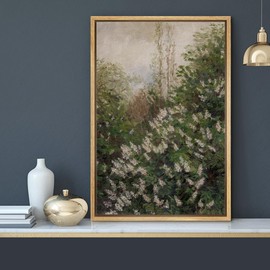 MUDECOR Framed Canvas Print Wall Art Rustic Countryside Scenery Nature Wilderness Antique Retro Fine Art Shapes Illustrations Decorative Colorful Multicolor for Bedroom - 24"x36" Natural