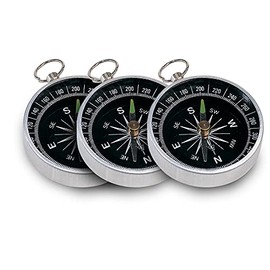 Antevia 3 Pack High Precision Metal Pocket Compass Over 10 Models for Camping Hiking Outdoor Black