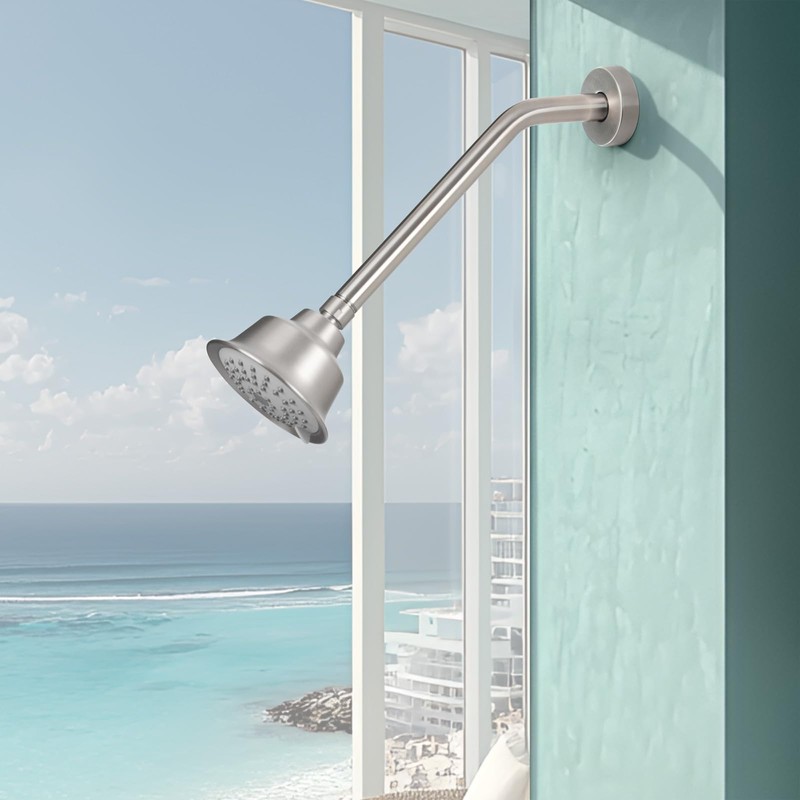 KAPHOME Shower Arm with Flange,11 Inch Stainless Steel Shower Extension