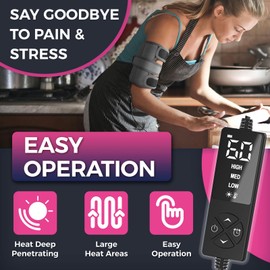 CREATRILL Upper Arm Heating Pad Sleeve, Heated Arm Brace for Bicep Tendonitis Muscle Strains