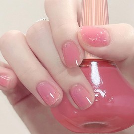 NovaCharm Royal Blue Nail Polish - Fast Dry Chrome Fingernail Polish - High Glossy Mirror Long Lasting Cobalt Nail Art Varnish Chrome For Women Nail Art DIY (Clear Pink)