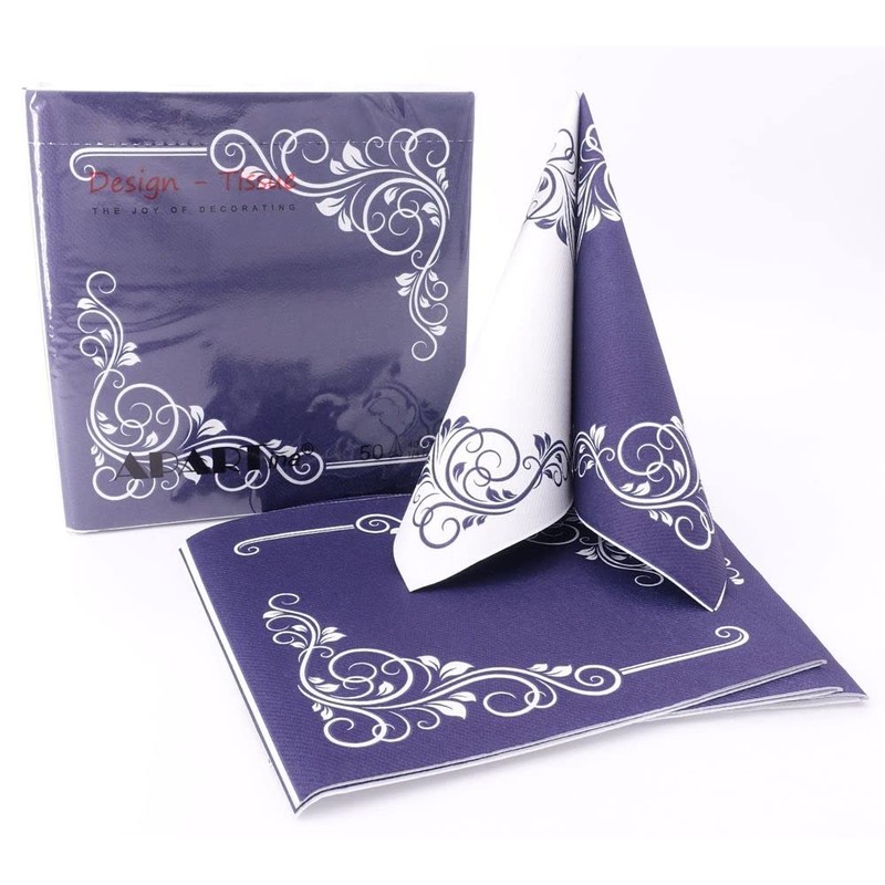 50 Napkins Ornaments 40 x 40 cm Fabric-Like Airlaid Bellissima,