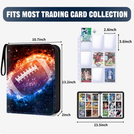 HESPLUS 900 Pockets Football Card Binder, Football Trading Cards Display Case with Football Card Sleeves Card Holder Protectors Set for Football Cards, Sports Cards, Game Cards Collector Album