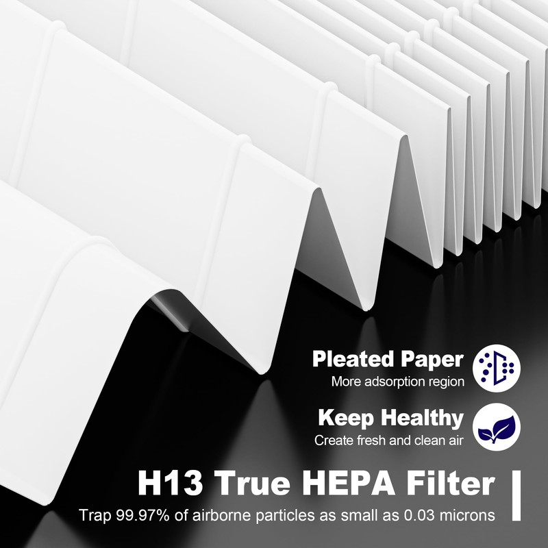 PETOX 4 Pack 116130 HEPA Replacement Filter H for Winix
