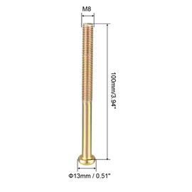 sourcing map M8x100mm Furniture Screw Hex Socket Machine Screws Zinc Plated Fasteners Bolts Half Thread Carbon Steel 10Pcs