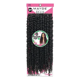 Mayde Beauty Curly Pop Crochet Braid 3X PASSION POP 18" (3 Pack, 4)
