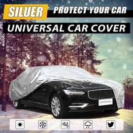 JNNJ Universal Car Full Cover, Waterproof, Breathable Car Cover, Rain Dust Sun UV Protection, Windproof, Dustproof, Scratch-Resistant (3S)