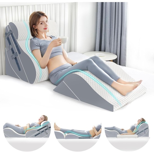 6PCS Orthopedic Bed Wedge Pillow Set with Whole Memory Foam