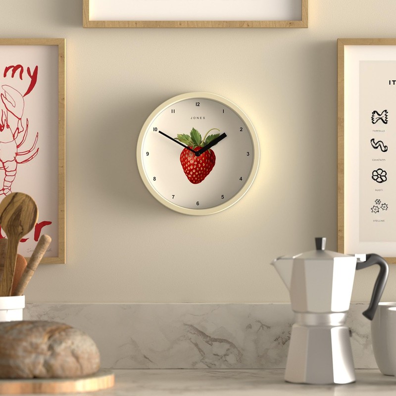 Jones Clocks® Fruit wall clock | Small modern round clock