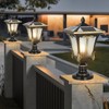 SLAWA 16.14" Solar Post Lights Modern Outdoor Post Lantern Aluminum