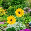 Sunflower Windmill Metal Windmill Garden Stake Wind Sculptures for Balcony