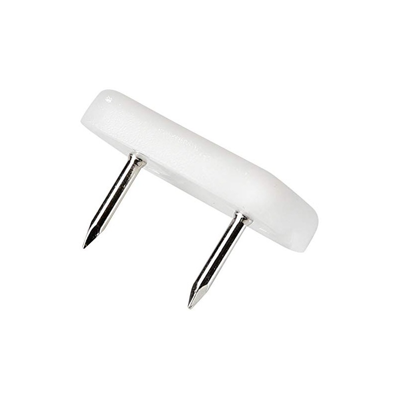Adsamm® 16 x Plastic Gliders with 2 Nails / White