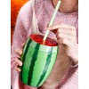 Vaso Cilindro Forma De Sandia Para Fiestas Bebidas Recuerdos