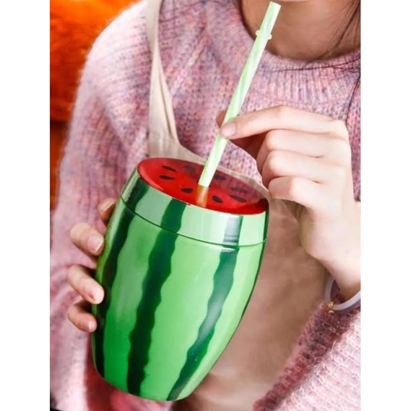 Vaso Cilindro Forma De Sandia Para Fiestas Bebidas Recuerdos