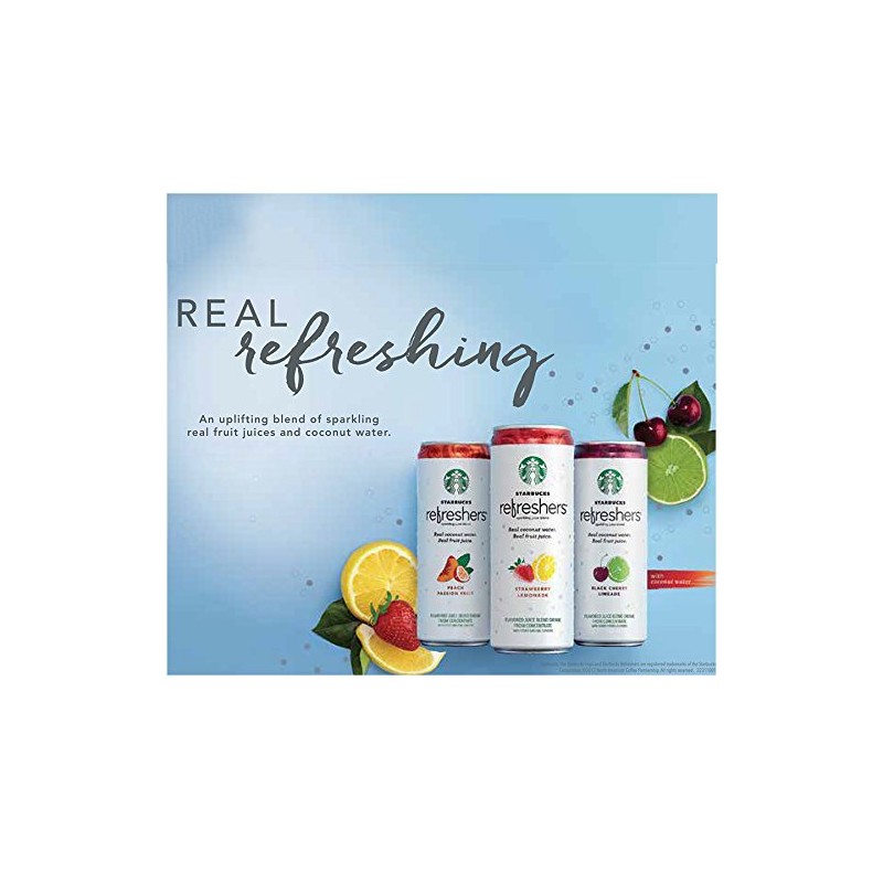 Starbucks, Refreshers with Coconut Water, Strawberry Lemonade, 12 fl Oz.