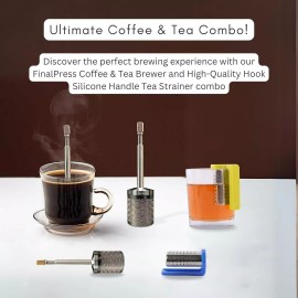 vigor Portable Convenient COFFEE Press plunger & Tea Filter with a Hook Combo Pack - 3 Combo Pack