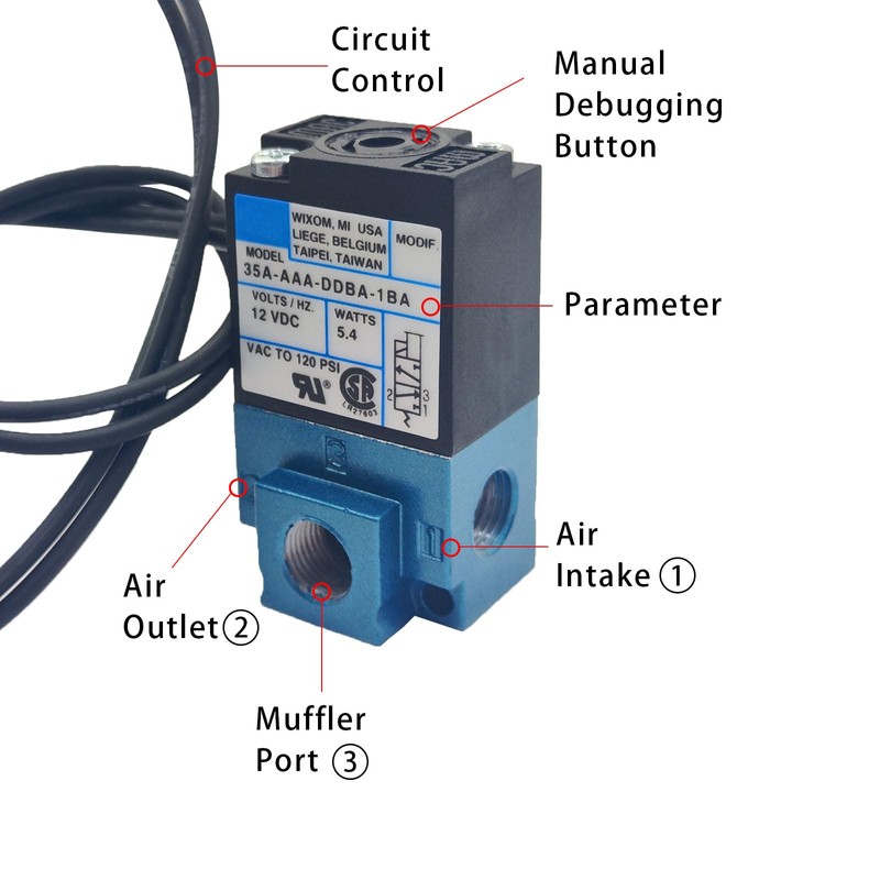Solenoid Valve, DC12V 5.4W Electronic Boost Control with Brass Fittings