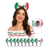 Set De 10 Diademas Con Moño De Bandera De México