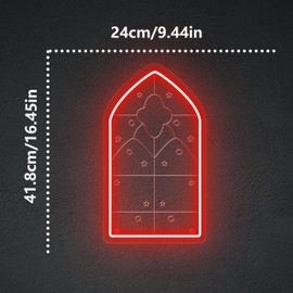 Gothic Arch Window LED Neon Sign Light for Bedrooms, Meditation Spaces, Unique Home Accents, Elegant Cathedral Style, Gothic arch window, Goth Lover Gift, Gothic Medieval Mirrors Neon, Gothic Cathedral Arch Window,Christmas Sign Gifts
