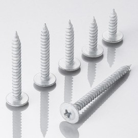 Wensilon(100 pcs)#8×2" Phillips Truss Head Wood Screws White Iron Quick Metal Self Tapping