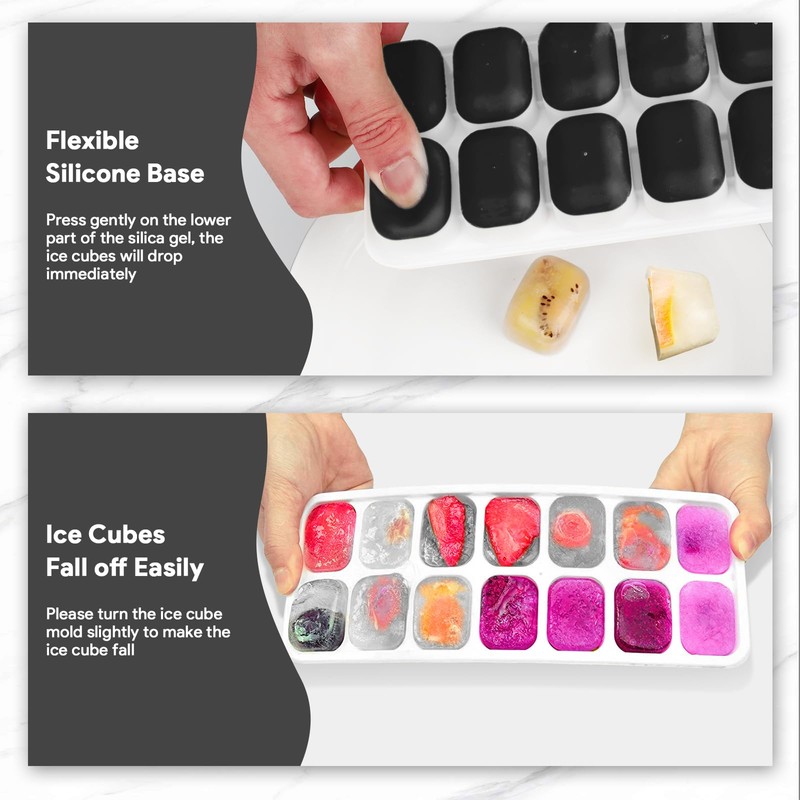 Ice Cube Trays 4 Pack, Airabc Silicone Ice Cube Trays
