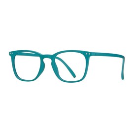 Blue Planet Blue Light Glasses for Men and Women - Fiesta Soft Turquoise Bluelight Blockers Glasses for Men and Women, Square Frame Anti Glare Computer Gaming Glasses, 2.00