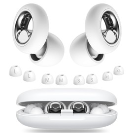 Vosaf Ear Plugs for Sleeping Noise Cancelling, Soft Ear Plugs for Concert, 45dB Reusable Ear Plugs for Noise Reduction with 8 Ear Tips, Silicone Hearing Protection Earplugs for Sleep, Work (White)