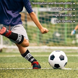 Football Socks, Grip Socks Football, Football Socks Men, Grip Socks, Suitable for Football, Basketball, Running and Other Sports (DE/NL/SE/PL, Numeric, 35, 47, Regular, 3, Black)