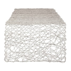 DII Woven Paper Tabletop Collection Holiday or Event Decor, Reversible Table Runner, 14x72, Gray