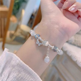 Stocking Stuffers Holiday Outfits for Women 2024 Moonstone Bracelet for Women Sun and Moon Bracelets Crystal Healing Beaded Bracelets Sun and Moon Touch Bracelets for Women Girls