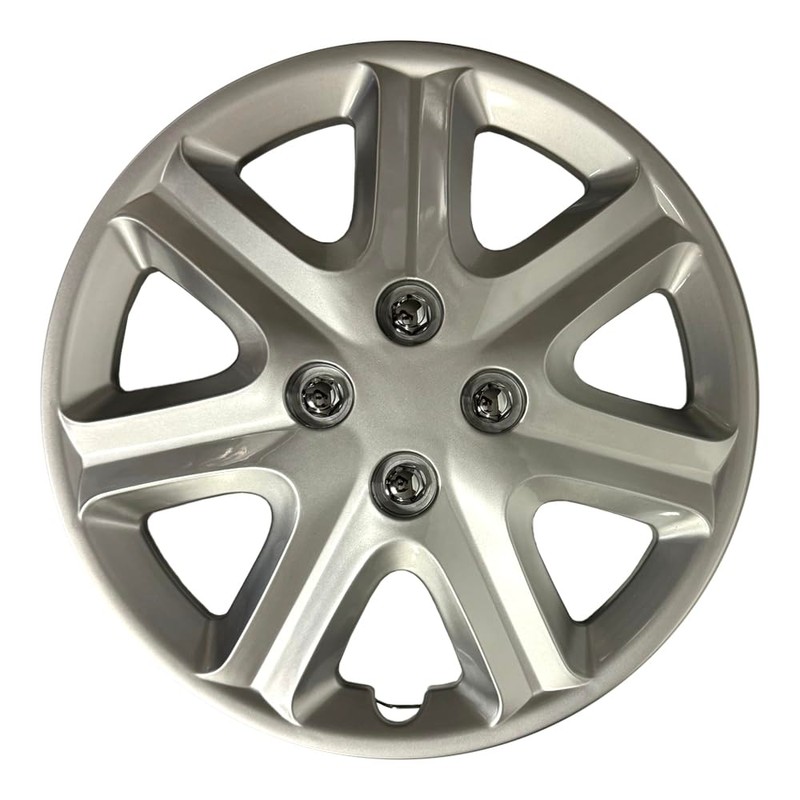 Brighter Design Set of 4 15" Push-on Silver Hubcaps for